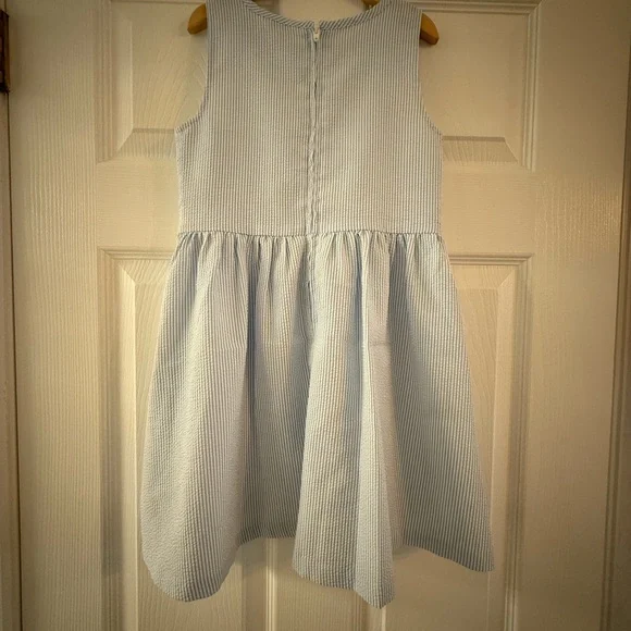 Blue Lace Trim Kids Dress - Picture 6 of 6